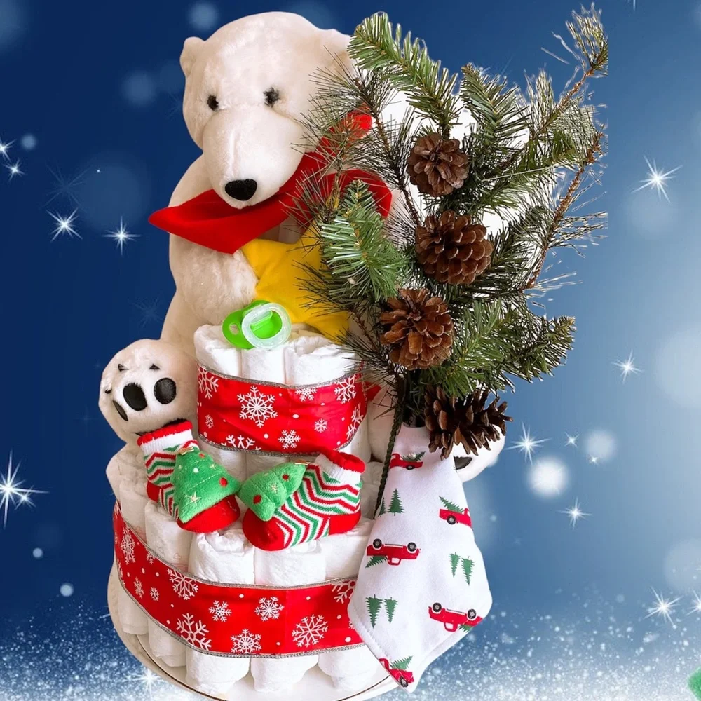 Christmas Diaper Cake
